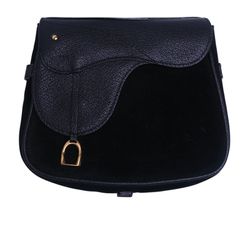 Vintage Mini Saddle Bag, Leather/Suede, Black, DB/Box, Strap/Belt, 0721130